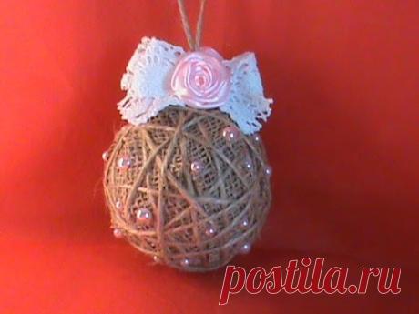 DIY/МК Как сделать коллекционный новогодний декоративный шар 2017 в креативном стиле N-5