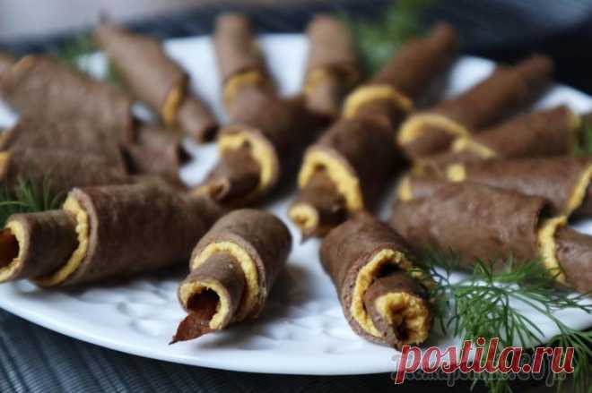 Закуска из печени с необычной начинкой! Обязательно стоит попробовать!