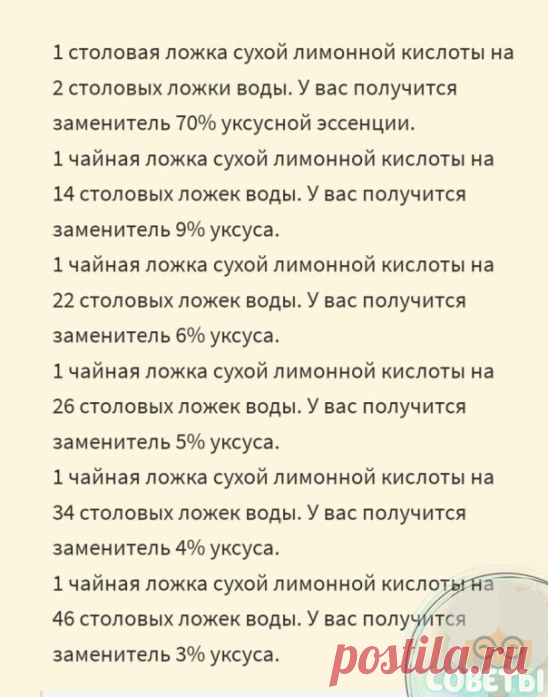 Как заменить уксус лимонной кислотой. Сохрани, чтобы не потерять!
