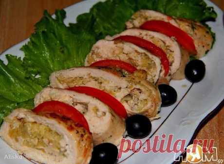 Куриные рулетики с лимонно-яблочной начинкой