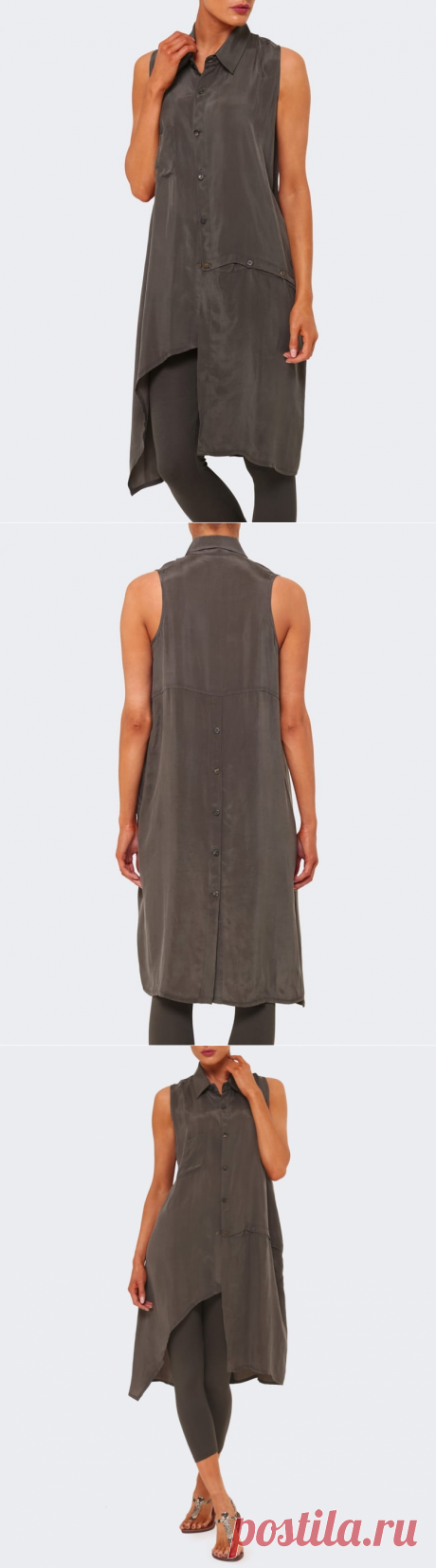 Crea Concept Cupro Sleeveless Shirt Dress | Jules B