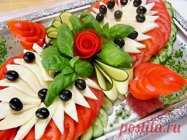 УКРАШЕНИЕ ДОМАШНИХ БЛЮД.Рецепты, пошаговые фото Овощная тарелка ♥♥♥ - Простые рецепты Овкусе.ру
