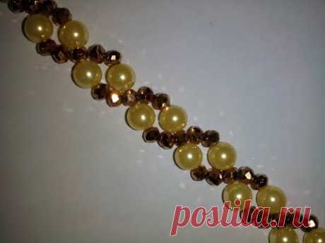 Tutorial: beaded bracelet. Браслет из бусин. МК