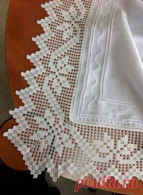 Ажурная кайма, вязаная крючком