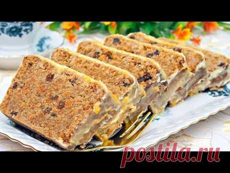 пряный морковный кекс с изюмом и апельсиновой глазурью  из гречневой муки