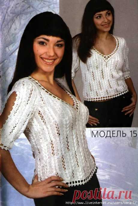 БЕЛЫЙ ПУЛОВЕР С КОРОТКИМ РУКАВОМ