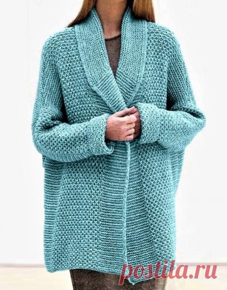 Уютный жакет несложным узором спицами, с описанием и схемами | Идеи рукоделия | Яндекс Дзен