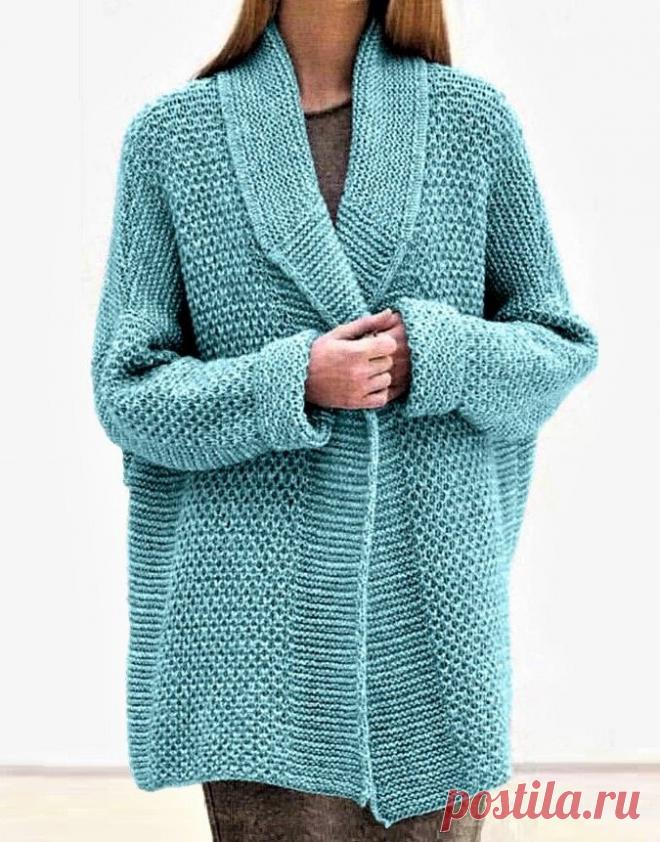 Уютный жакет несложным узором спицами, с описанием и схемами | Идеи рукоделия | Яндекс Дзен