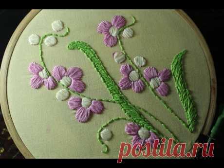 Hand embroidery designs | Satin stitch | Stitch and Flower-119 - YouTube