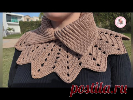 Cómo tejer cuello pechera a crochet fácil y rápido