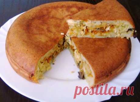 Заливной пирог в мультиварке с грибами | ГОТОВИМ ВКУСНО И ПО-ДОМАШНЕМУ
