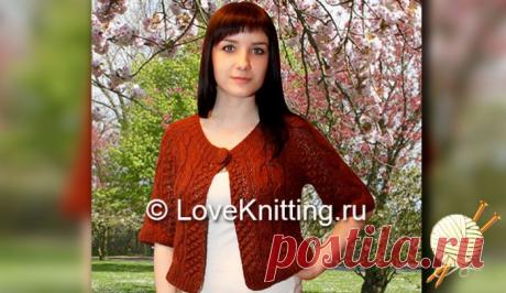 Короткий жакет на пуговице | Loveknitting.ru