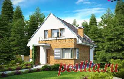 Проект дома с оригинальным фасадом Rz1214z (Z112) (Зеркальная версия)