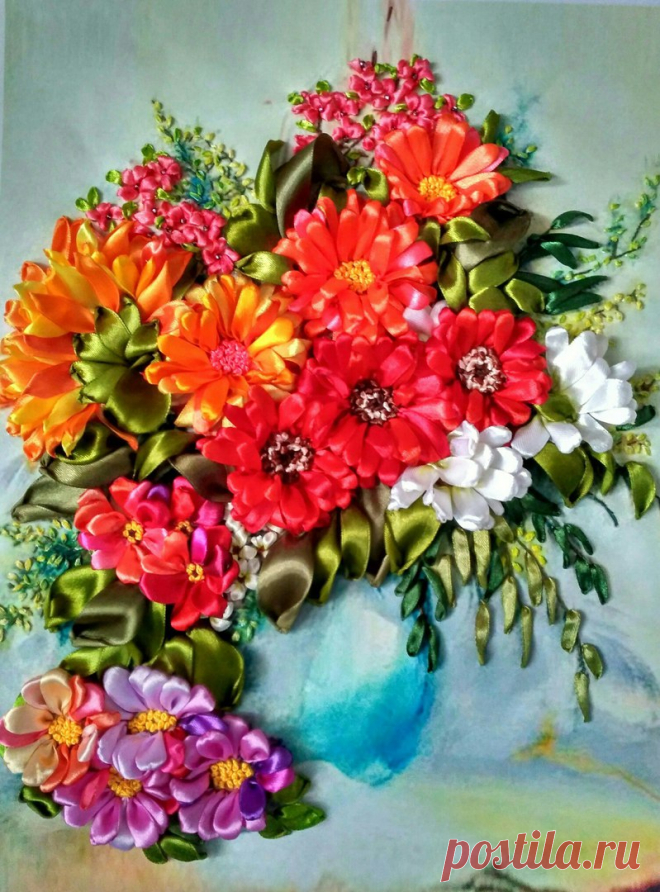 Автор Марина Зубарева

Любителям гербер
Вышивка лентами. Для вдохновения