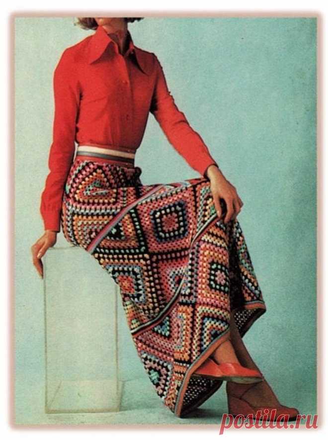 Long Multicolor Crochet Vintage Skirt Pattern PDF Free | Etsy