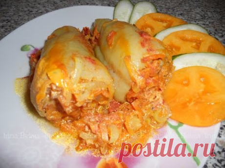 Перец фаршированный овощами, простые рецепты