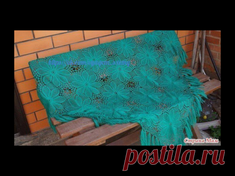 Шаль из больших квадратных мотивов. Крючком. Схема квадрата. / knittingideas.ru