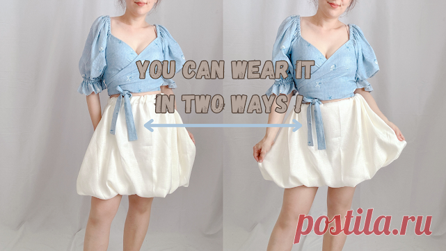 Balloon Mini Skirt Easy Sewing Tutorial with Pattern - Sparrow Refashion: A Blog for Sewing Lovers and DIY Enthusiasts
