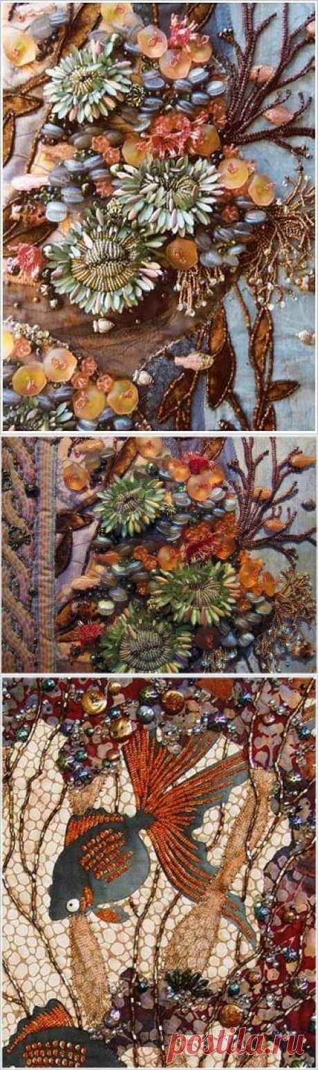 Чудо:картины из ткани и бисера. Hand beaded paintings ~ HandMadiya.com