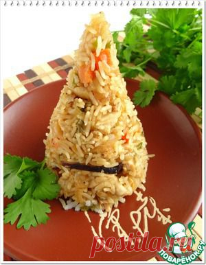 Рис по-малазийски с куриным филе и грибами - кулинарный рецепт