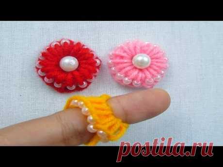 Hand Embroidery, Amazing Trick, Easy Flower Embroidery Trick, Sewing Hack, Crafts & Embroidery