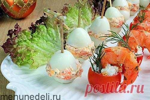 Рецепт закуски с копченым лососем и креветками / Меню недели