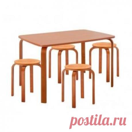 Боровичи Стол (гнутая нога) + 4 табурета гнутая нога недорого купить в магазине MebelStol