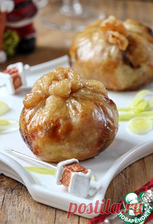 Мешочки с рисом, курицей и черносливом - кулинарный рецепт