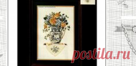 Кувшин с цветами.Вышивка.