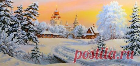 Зимние пейзажи и охота. 3 часть.Художник Мельников Александр Анатольевич .