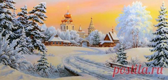 Зимние пейзажи и охота. 3 часть.Художник Мельников Александр Анатольевич .