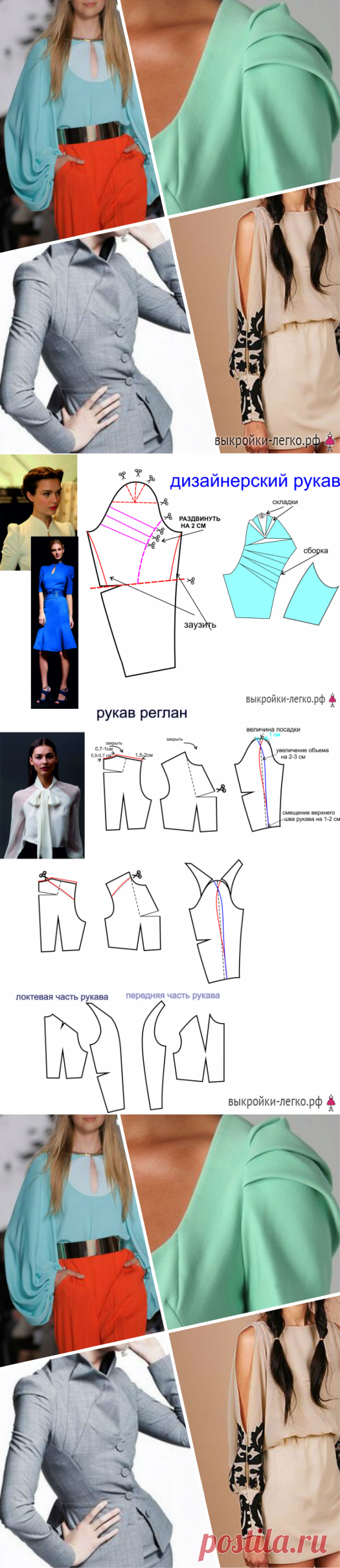 Видоизменение выкройки рукава | Шить просто — Выкройки-Легко.рф