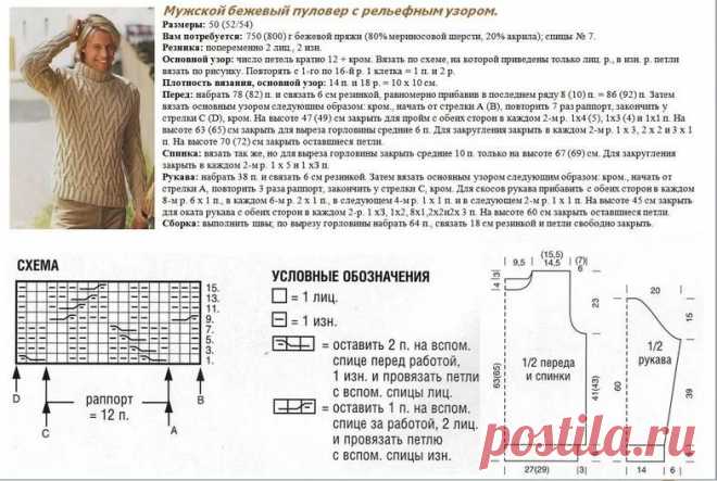 мужские свитера вязанные спицами со схемами: 14 тыс изображений найдено в Яндекс.Картинках