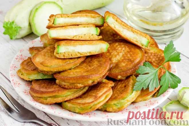 Рецепт: Жареные кабачки в кефирном кляре на RussianFood.com