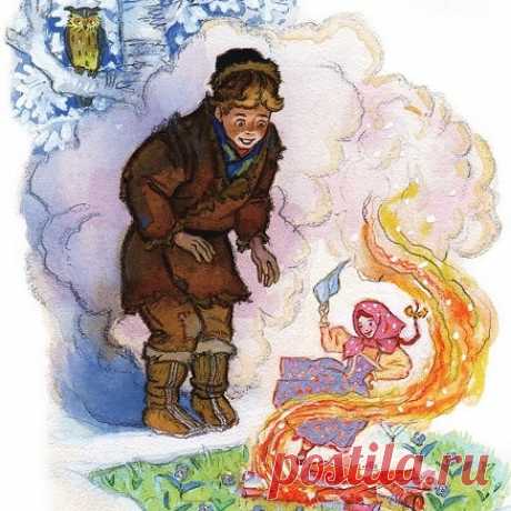 Огневушка-Поскакушка, Бажов П.П. читать сказку сказ онлайн бесплатно | Русская сказка Сидели раз старатели круг огонька в лесу. Четверо больших, а пятый парнишечко. Лет так восьми, не больше, Федюнькой его звали. Давно всем спать пора, да разговор занятный пришелся. В артелке, видишь,