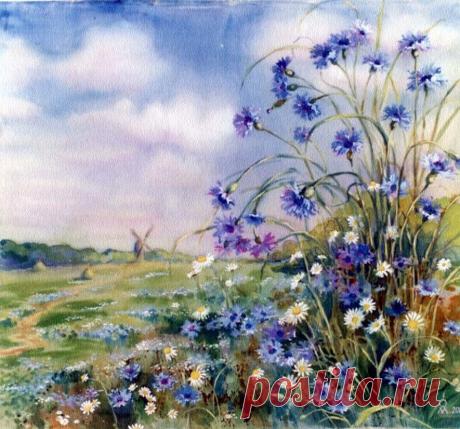 "Василек, ты, василечек - неба кусочек..." -  очаровательные натюрморты, где в главных героях этот простой цветок Неба кусочек... Васильки в живописи. Очень разные манеры и художники, прелесть этого простого полевого цветка - у каждого она своя. Смотрим! Родионова Светлана Александровна «Васильки» 2010 Екатерина Калиновская...