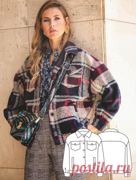 Выкройка куртки - рубашки женской р.40-48 (Испан.)
Таблица размеров в файле