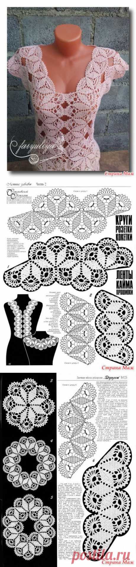 Красивейшее ажурное платье крючком с описанием