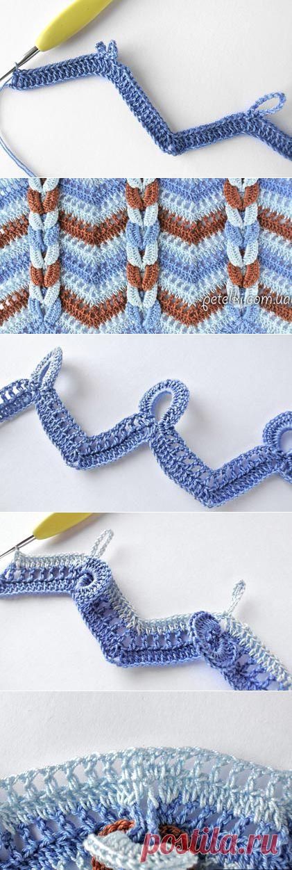 Зигзаг крючком. МК из инета. / Вязание крючком / Вязание крючком для начинающих