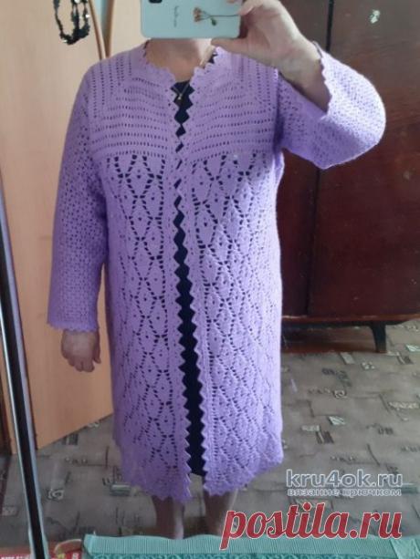 Пальто для прохладного лета связанное крючком. Работа Альбины Ваниной