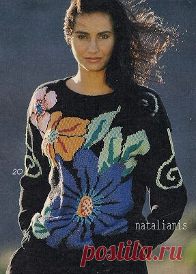 Цветы\вышивка по вязке ....................................... - Всем, кто вяжет, дарю старые идеи для новых работ