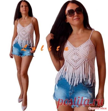 . Вязаная летняя туника в стиле Бохо