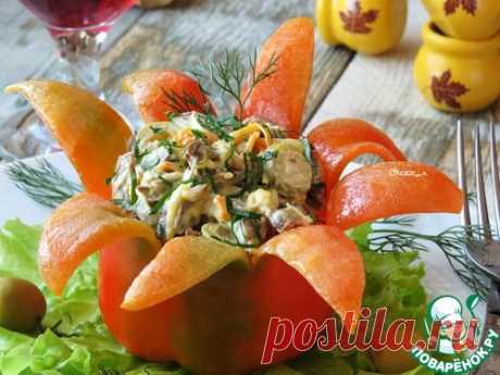 Салат из сердца в болгарском перце - кулинарный рецепт