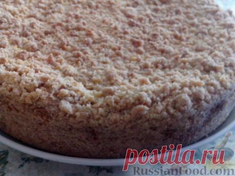 Нежный пирог с творожно-абрикосово-маковой начинкой.