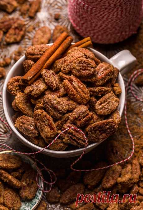 How to Make Candied Pecans - Baker by Nature Easy Candied Pecans are sweet, crunchy, and covered in the most delicious cinnamon sugar mixture! Made with simple ingredients, these candied nuts are a great topping for salads, ice cream, or yogurt. Or just eat them by the handful! Store in an airtight container at room temperature for up to two weeks! Best Candied Pecans