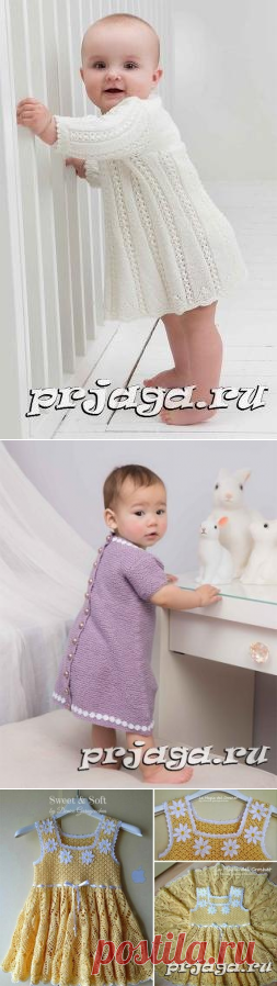 Платье и сарафан для девочек спицами или крючком