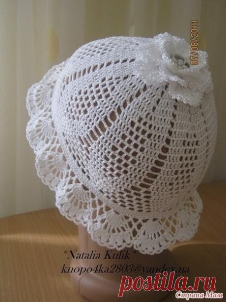 Шапочка для девочки с цветком на макушке крючком (Вязание крючком) – Журнал Вдохновение Рукодельницы