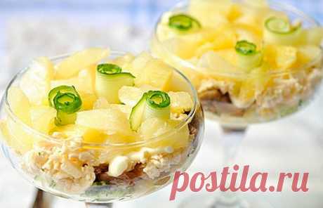 Салат с курицей и ананасом для красивой фигурки! — ДОМАШНИЕ