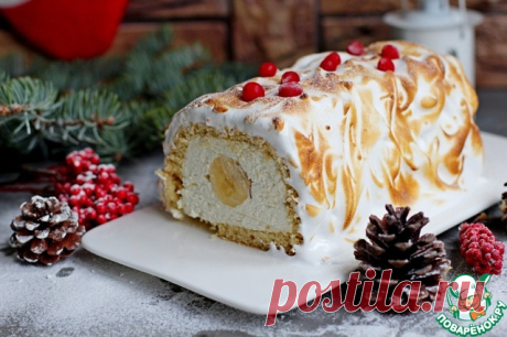 Рождественское полено с меренгой - кулинарный рецепт