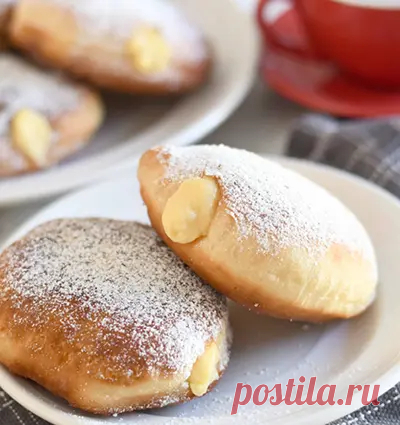 Рецепт дрожжевых пончиков с кремом